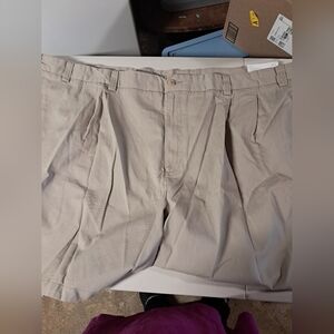 Beige Pleated Shorts